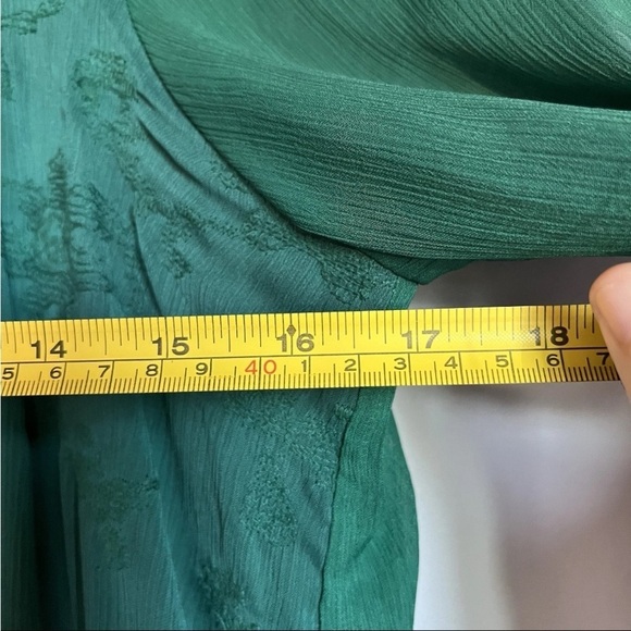 Anthropologie Tiny Women Sz XS Dress Green Boho Embroidered Luisa Swing Peasant - Picture 16 of 16